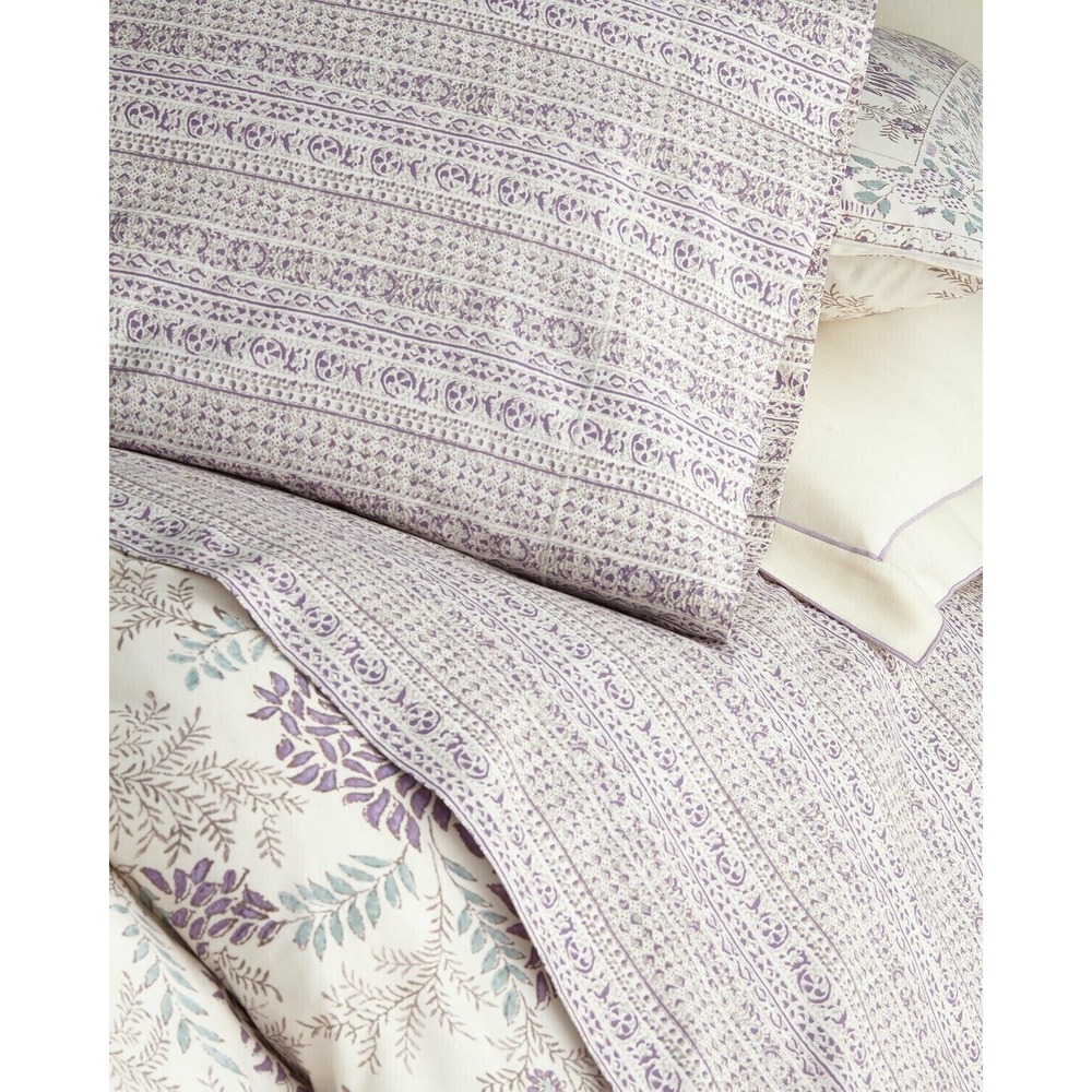 Ralph Lauren Home Alessandra Hayden Twin Flat Sheet‎ Bedding purple Cream
